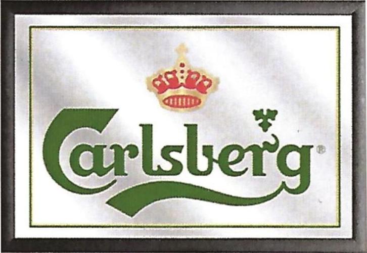 Carlsberg bier logo reclame spiegel wanddeco decoratie, Verzamelen, Biermerken, Nieuw, Reclamebord, Plaat of Schild, Overige merken