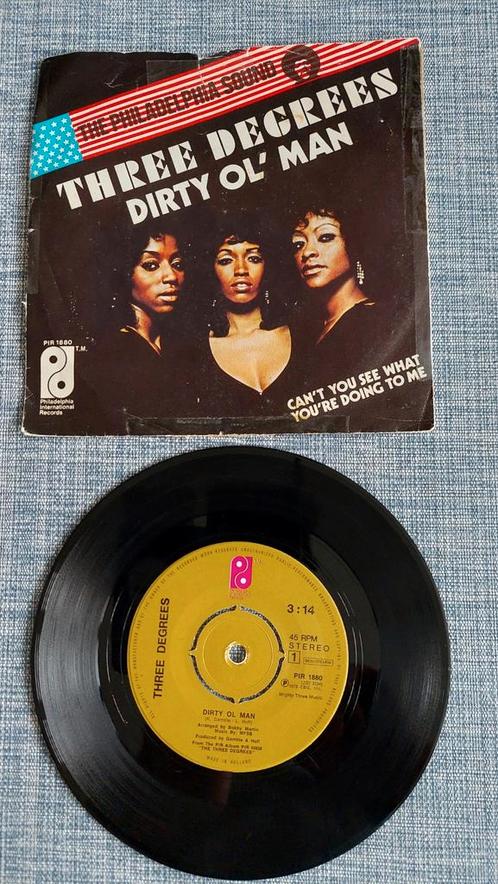 Single The Three Degrees - Dirty Ol' Man  top40hit 1980, Cd's en Dvd's, Vinyl Singles, Gebruikt, Single, R&B en Soul, 7 inch, Ophalen of Verzenden