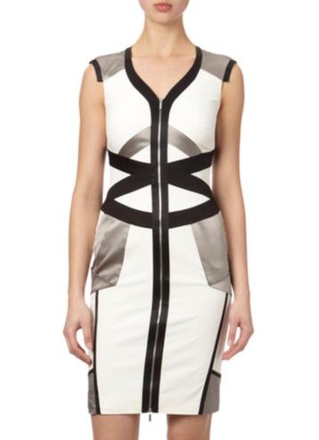 Karen Millen satijnen colour block dress - S beschikbaar voor biedingen