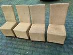 4 originele Loyd Loom stoelen riet, Huis en Inrichting, Stoelen, Ophalen of Verzenden, Gebruikt, Bruin