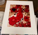 Rode Bloemenkunst bloemen kunst kunstenares uit maine  usa, Ophalen of Verzenden