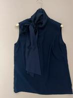 La Dress donkerblauwe mouwloze blouse met strik mt M, Maat 38/40 (M), La Dress, Gedragen, Verzenden