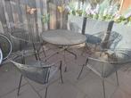 Metalen tuinset Royal Garden/ 5 tuinstoelen/ronde tuintafel, Ophalen, Gebruikt, Overige materialen