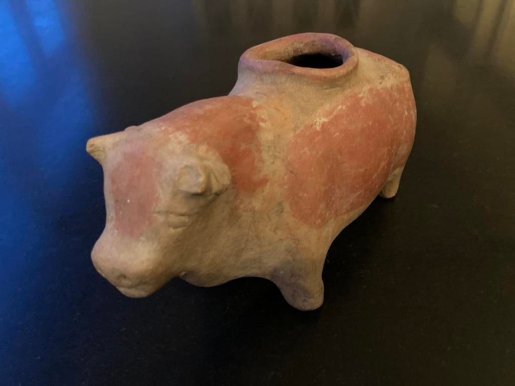 Oud aardewerk beeldje uit Peru - de Torito de Pucará, Ophalen of Verzenden