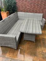 Wicker Loungeset (6p) met Tafel - incl kussens, Ophalen, 6 zitplaatsen, Zo goed als nieuw, Loungeset