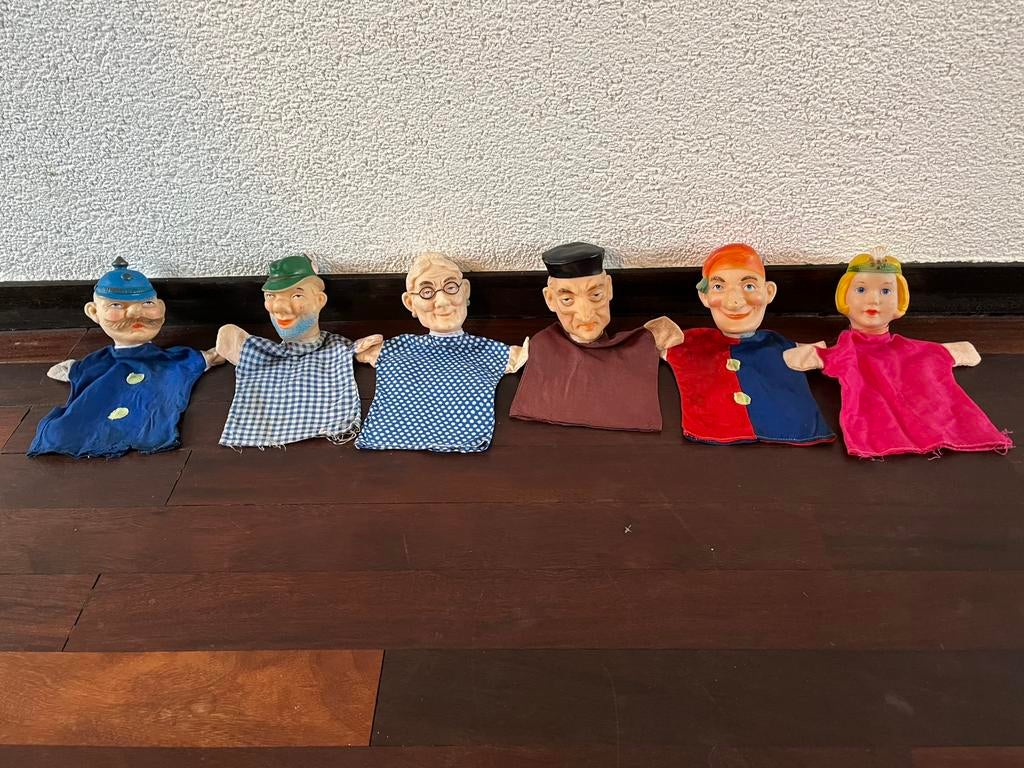 Poppenkastpoppen Vintage Handpoppen Set, Antiek en Kunst, Ophalen of Verzenden