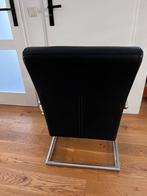 Zwarte stoel met metalen frame., Huis en Inrichting, Stoelen, Ophalen, Gebruikt, Zwart, Eén