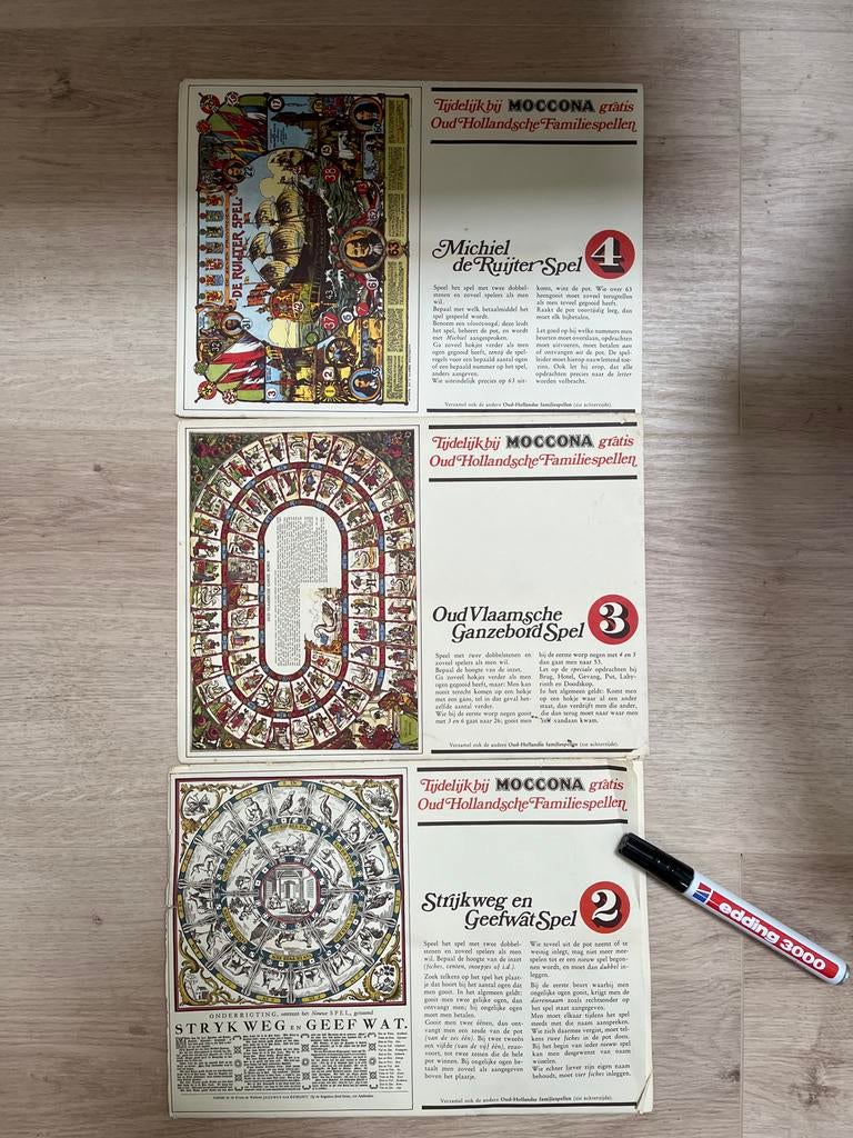 Oud Hollandse Familiespellen - Set van 3, Hobby en Vrije tijd, Gezelschapsspellen | Bordspellen, Drie of vier spelers, Ophalen