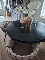 Eettafel mangohout rond, Huis en Inrichting, Tafels | Eettafels, Ophalen, Rond, Zo goed als nieuw, 100 tot 150 cm