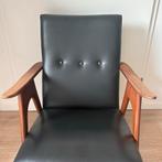 Leren fauteuil Louis van Teeffelen stijl, Huis en Inrichting, Stoelen, Ophalen, Gebruikt, Zwart, Leer