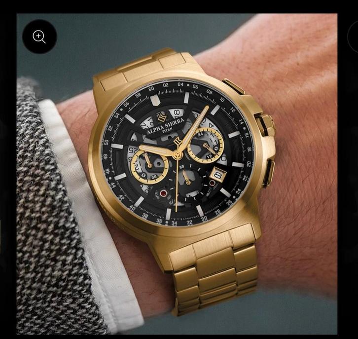 Heren horloge nieuw, Sieraden, Tassen en Uiterlijk, Sporthorloges, Zo goed als nieuw, Android, Zwart, Ophalen of Verzenden