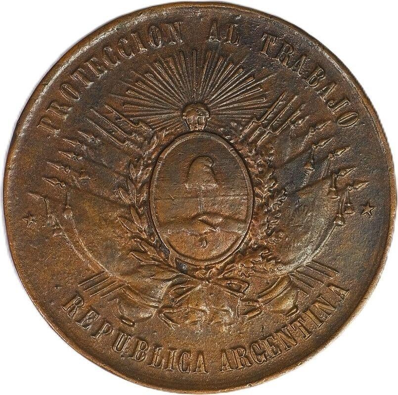 Argentinië Nationale Tentoonstelling Buenos Aires 1882, Ophalen of Verzenden, Brons, Buitenland