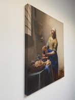 Print op canvas Melkmeisje Johannes Vermeer, Huis en Inrichting, Woonaccessoires | Schilderijen, Tekeningen en Foto's, Print, Zo goed als nieuw