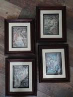 4 Antoon Pieck schilderijen 3D oude ambachten, Minder dan 50 cm, Ophalen of Verzenden, Zo goed als nieuw, Schilderij