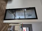 Deur zwart met glas staal look, Doe-het-zelf en Verbouw, Deuren en Horren, Ophalen, 80 tot 100 cm, Binnendeur, Zo goed als nieuw