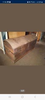 Grote eiken kist/ koffer 18e eeuw, Gebruikt, Ophalen