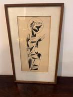 Frenken zeefdruk? Zwart wit schilderij vintage retro €40, Verzenden