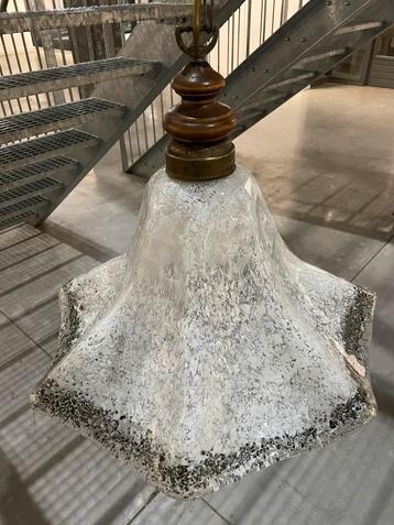 Murano plafondlamp jaren dik glas wit vintage beschikbaar voor biedingen