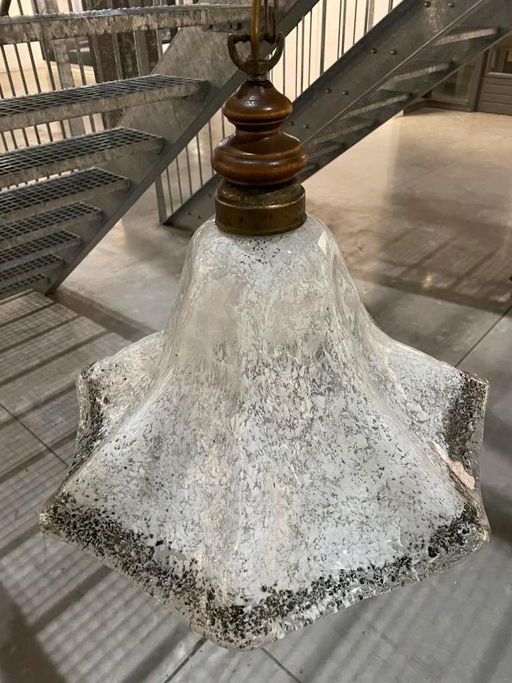 Murano plafondlamp jaren dik glas wit vintage, Huis en Inrichting, Lampen | Lampenkappen, Zo goed als nieuw, Minder dan 25 cm