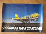 Poster vintage 1981 NS Schiphol tunnel stoptrein vliegtuig, Verzamelen, Ophalen of Verzenden, Gebruikt, Trein, Overige typen