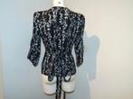 BA&SH zwarte wikkel top witte bloemetjes zilver accenten 2/M, Kleding | Dames, Maat 38/40 (M), Verzenden, Zwart, Zo goed als nieuw
