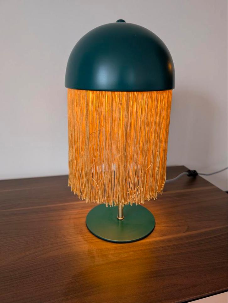 Vintage Look Tafellamp, Huis en Inrichting, Lampen | Vloerlampen, Zo goed als nieuw, Minder dan 100 cm, Metaal, Stof, Ophalen of Verzenden