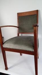 Antieke fauteuil, stoel met armleuningen, springveren. S35, Ophalen of Verzenden