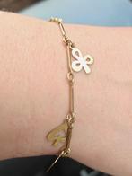 8 karaat bedelarmband met 14 karaat sluiting kaartbedels, Ophalen of Verzenden, Zo goed als nieuw, Goud