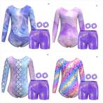 Turnpakje + turnbroekje paars 116 122 128 134 140 146 152, Paars, Nieuw, Turnpak(je), Kindermaat 122 t/m 140