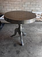 Vintage Metalen Bijzettafel, Minder dan 55 cm, Gebruikt, Metaal of Aluminium, Rond