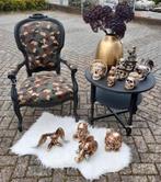 Stoere fauteuile geheel opnieuw gestoffeerd leger print, Huis en Inrichting, Fauteuils, Ophalen, Zo goed als nieuw, 75 tot 100 cm