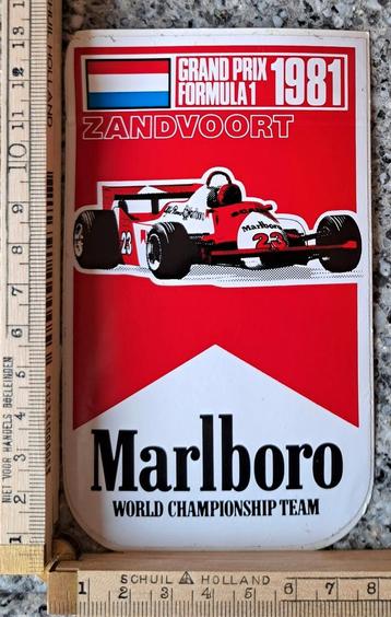 Vintage sticker Marlboro grand prix formule 1 Zandvoort 1981 beschikbaar voor biedingen