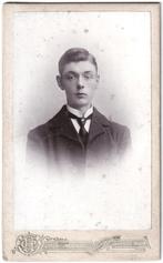 CDV - Portret Jongeman Man Das - Foto Henning Middelburg, Gebruikt, Foto, Ophalen of Verzenden, Voor 1940