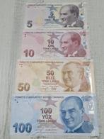 Turkije Lira Biljetten Set 4 stuks UNC, Postzegels en Munten, Bankbiljetten | Europa | Niet-Eurobiljetten, Ophalen of Verzenden
