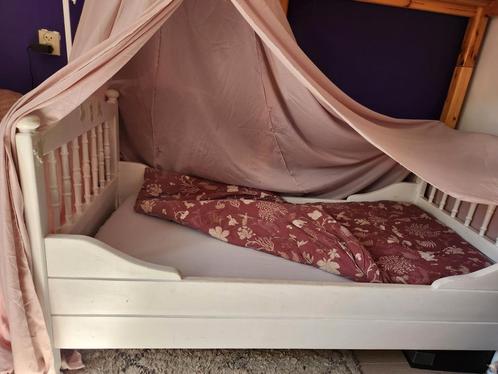 Vintage massief houten Peuterbed, Kinderen en Baby's, Kinderkamer | Bedden, Gebruikt, 140 tot 160 cm, 70 tot 85 cm, Ophalen