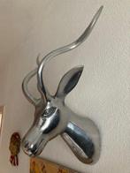 Metalen Hertenkop Wanddecoratie, Overige materialen, Zo goed als nieuw, Zilver, Ophalen