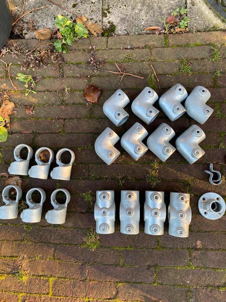 Steigerpijp Onderdelen - Diverse Koppelingen maat 42,4 mm., Doe-het-zelf en Verbouw, Metalen, Gebruikt, IJzer, Ophalen of Verzenden