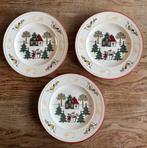 Drie Wedgwood ontbijtbordjes met kerstdecor in nieuwstaat, Antiek en Kunst, Antiek | Wandborden en Tegels, Ophalen of Verzenden