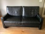 Zwarte leren bank, 2,5 zits, prima staat!, Ophalen, Gebruikt, 150 tot 200 cm, Tweepersoons