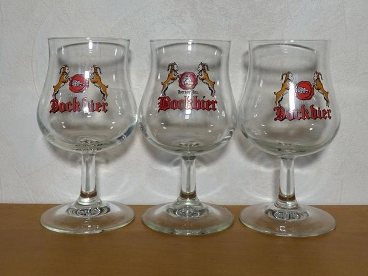 Arcener en Hertog Jan Bockbierglazen, Verzamelen, Biermerken, Zo goed als nieuw, Flesje(s), Hertog Jan, Ophalen of Verzenden