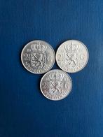 3 Zilveren Rijksdaalders Juliana, Setje, Zilver, 2½ gulden, Ophalen of Verzenden