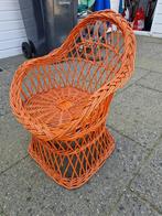 Brocante uniek oranje pitriet open kuipstoeltje +meer kinder, Ophalen of Verzenden, Gebruikt, Wanddecoratie