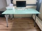 Glazen bureau + bureaustoel., Huis en Inrichting, Bureaus, Ophalen, Gebruikt