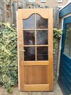 Paneeldeur, h 200cm, b 82,5cm, met getint (paars) glas, Ophalen, Gebruikt, 80 tot 100 cm, Binnendeur
