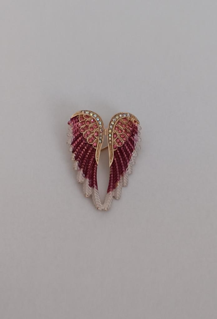 Engelenvleugels broche, Sieraden, Tassen en Uiterlijk, Broches, Nieuw, Overige materialen, Overige kleuren, 4 tot 7 cm, Met strass