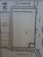 gravure plattegrond Leerdam, Caspar Merian, 1654, Verzenden