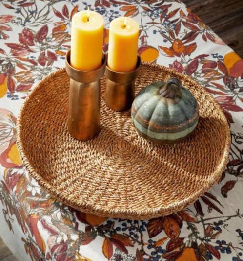 Nieuwstaat - rotan schaal rieten mand riet groot Japandi, Huis en Inrichting, Woonaccessoires | Schalen en Manden, Nieuw, Rond