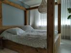 Hemelbed van steigerhout, inclusief 2 verstelbare bedbodems, Antiek en Kunst, Antiek | Meubels | Bedden, Ophalen