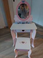 Leuke kinder kaptafel met spiegel en stoel, Ophalen, Gebruikt