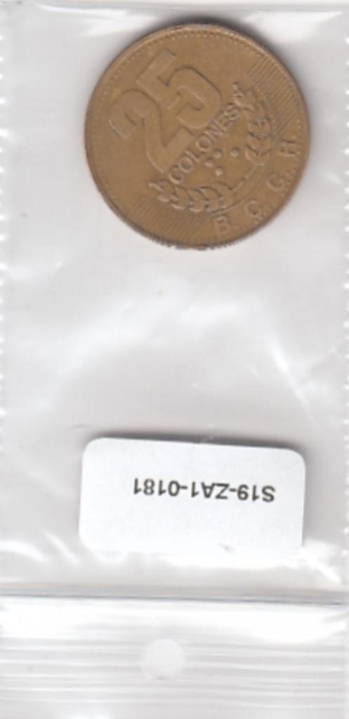S19-ZA1-0181 Costa Rica 25 Colones 1995  KM229 VF, Postzegels en Munten, Munten | Amerika, Midden-Amerika, Verzenden